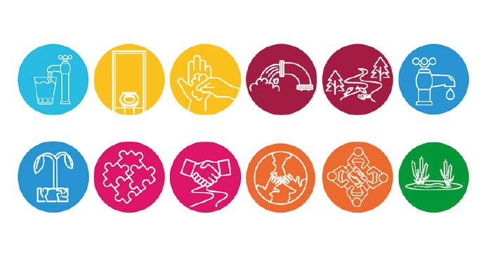 Logos for UN SDG progress report 2021.